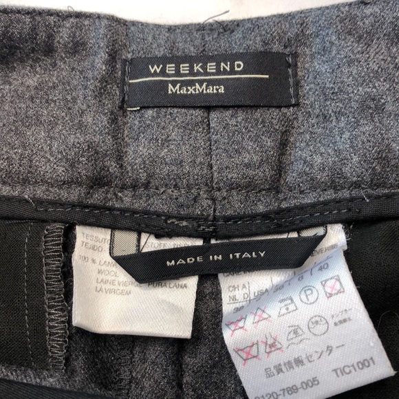 Max Mara Weekend Wool Flannel Trousers Gray - Picture 4 of 7